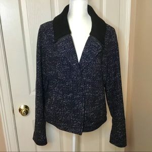 GAP Black Wool Blend Jacket with Sweater Collar - L